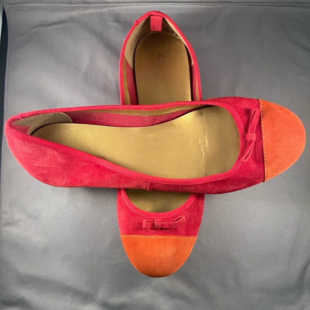 Gap | Ballet Flats | Red and Orange | new | 10 | bend in one due to storage |